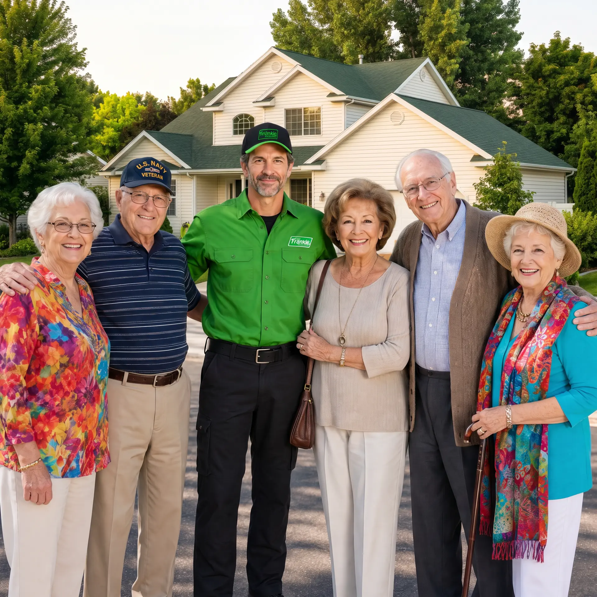 Frankie with senior citizens in the Boise community